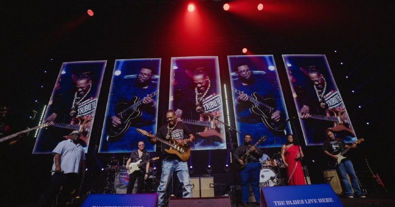Mahindra Blues Festival 2026 stage in Mumbai featuring Matt Schofield, Eric Gales and international blues artists performing live.
