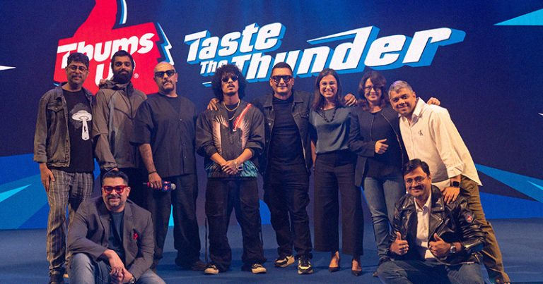 Hanumankind and Vishal Dadlani collaborating on Thums Up’s ‘Taste the Thunder’ brand anthem for music-led marketing campaigns.