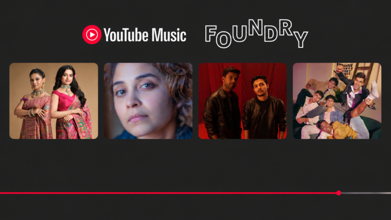 YouTube Music selects Antara Nandy & Ankita Nandy, Damini Bhatla, Garvit-Priyansh, and OutStation for Foundry 2026 India.